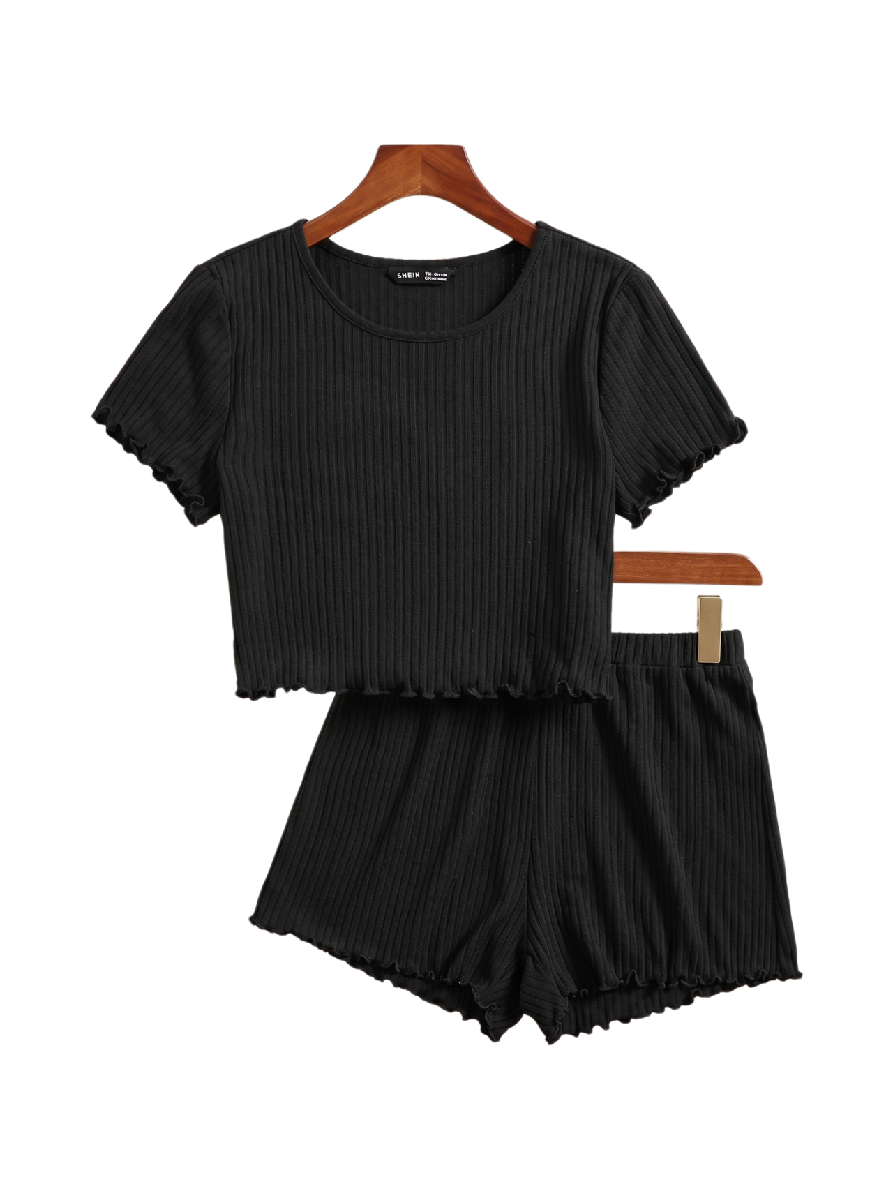 Girls Ribbed Crop Top & Shorts Set