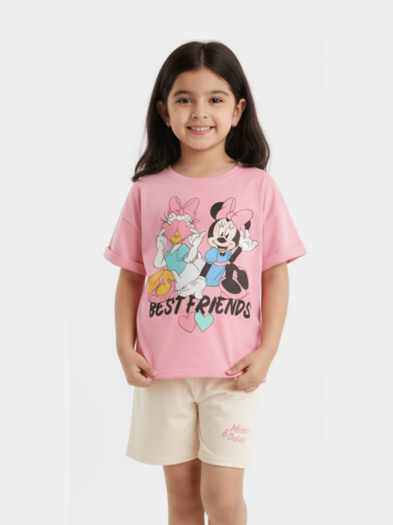 2pcs Minnie Mouse Drop Shoulder T-shirt Set For Kid Girl (6mths - 6yrs) - Childrengoods