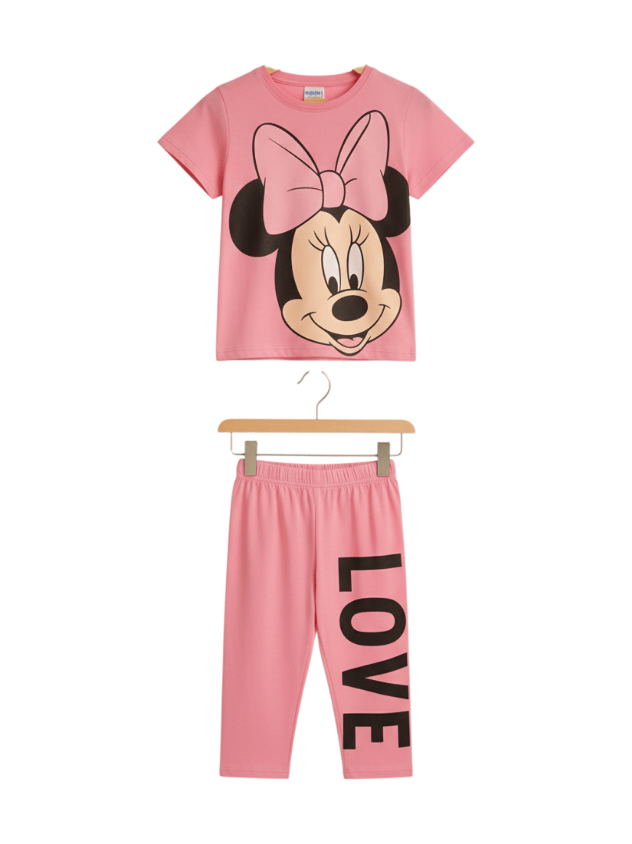 2pcs Minnie Mouse Drop Shoulder T-shirt Set For Kid Girl (6mths - 6yrs) - Childrengoods