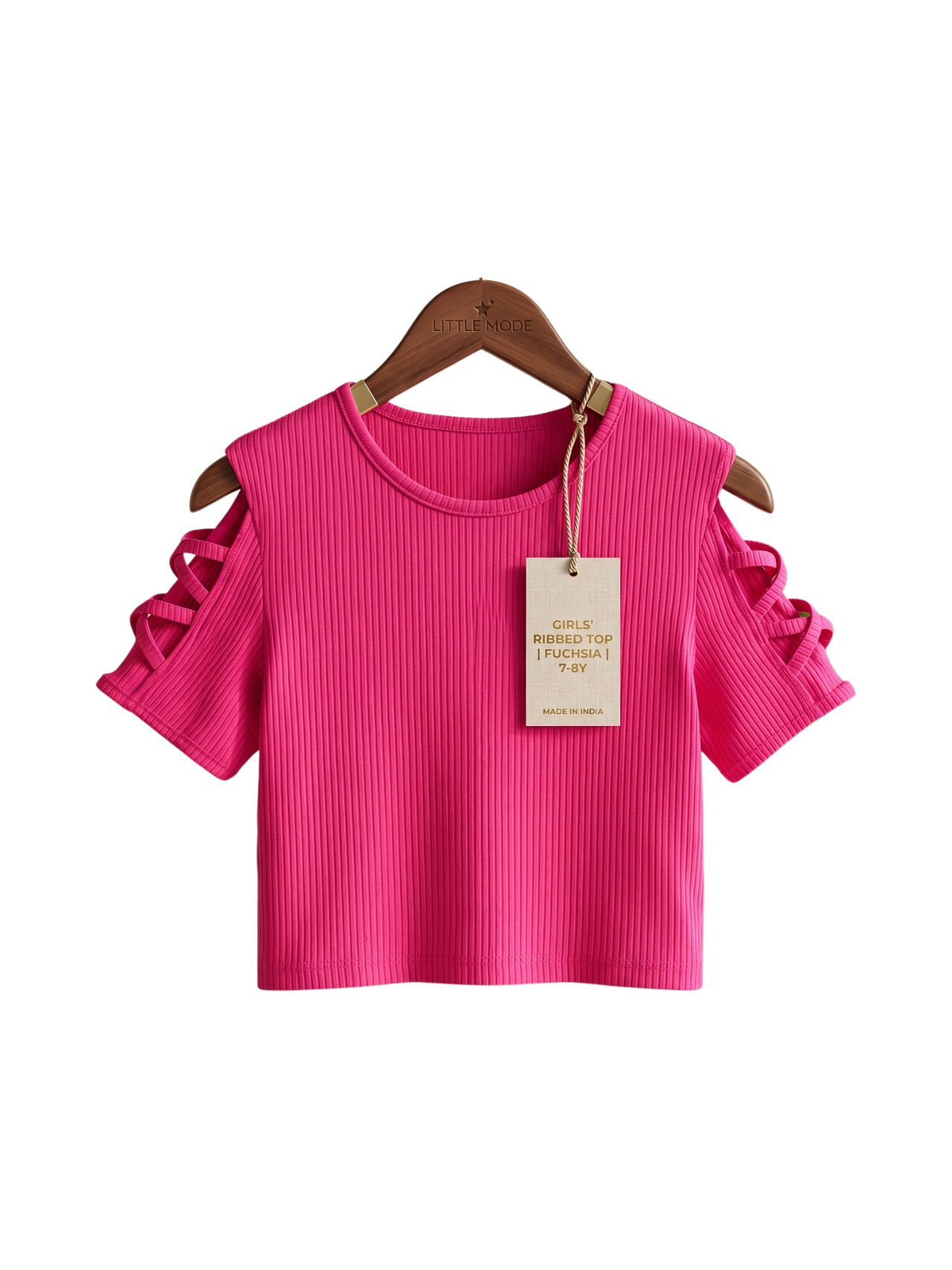 Girls Tie-Front Open-Shoulder Top