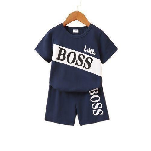 Kids littol boss print T-Shirt & Shorts Set