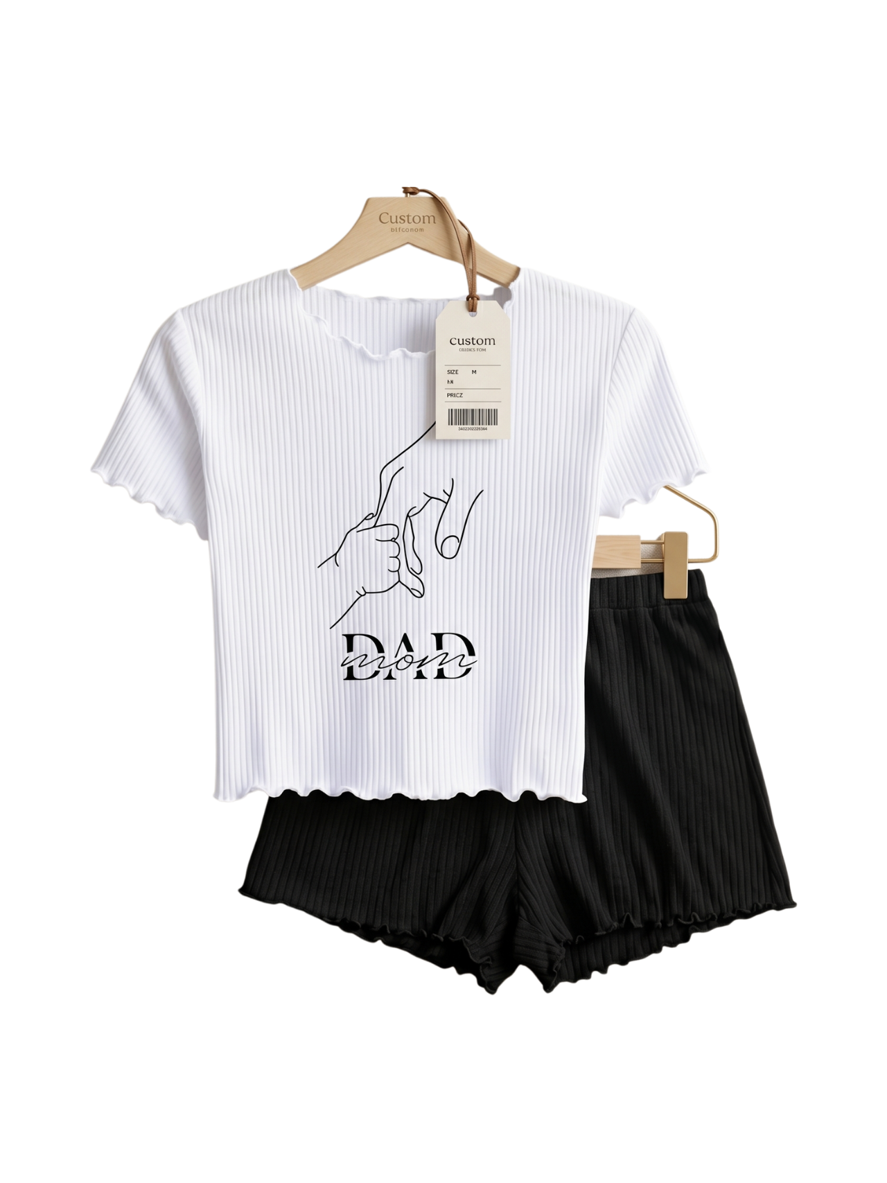Kids Dad & Mom Printed T-Shirt & Shorts Set