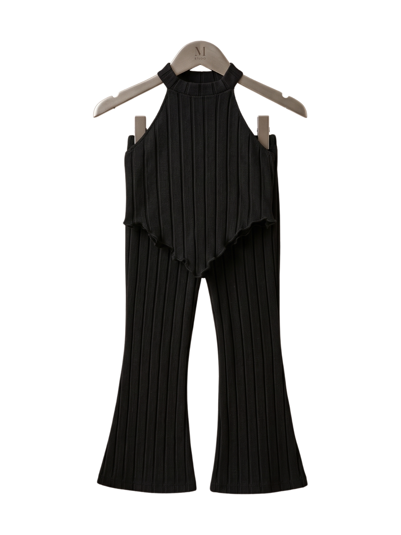 Girls Crop Top & Wide-Leg Pant Set