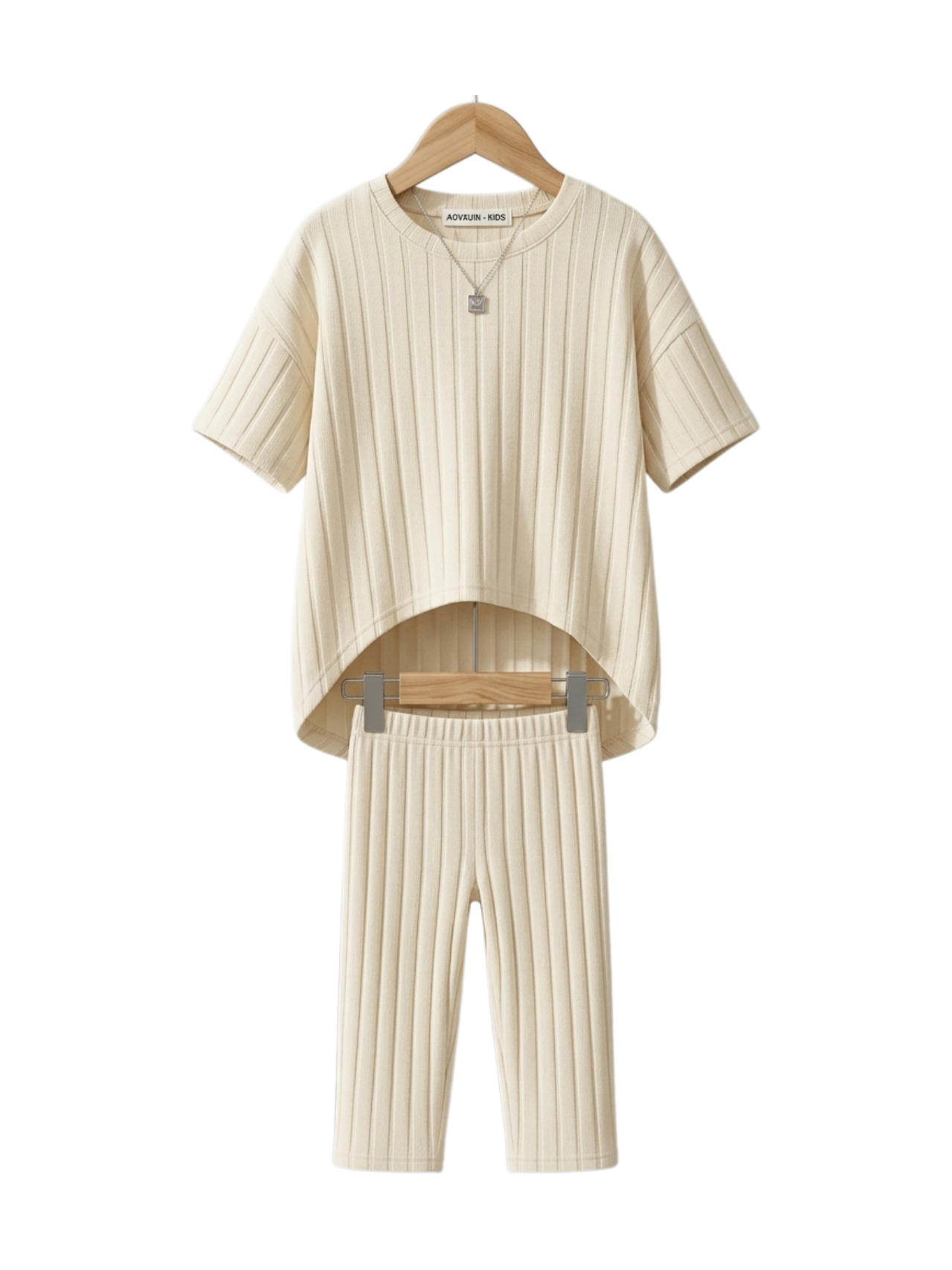 Girls Ribbed Flare Top & Pant Set