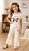 Girls buttwerfly Print Ribbed Flare Top & Pant Set  1 year to 14 years