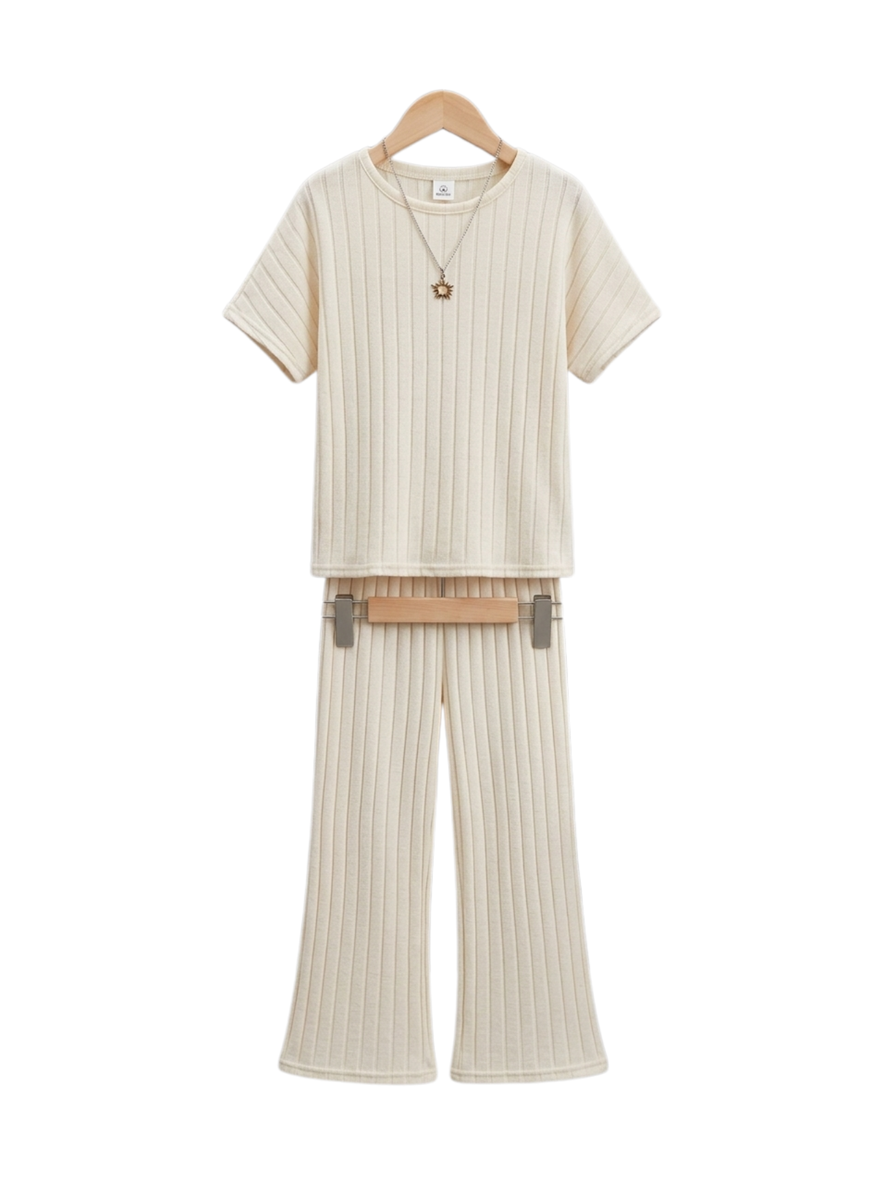 Girls Ribbed Flare Top & Pant Set