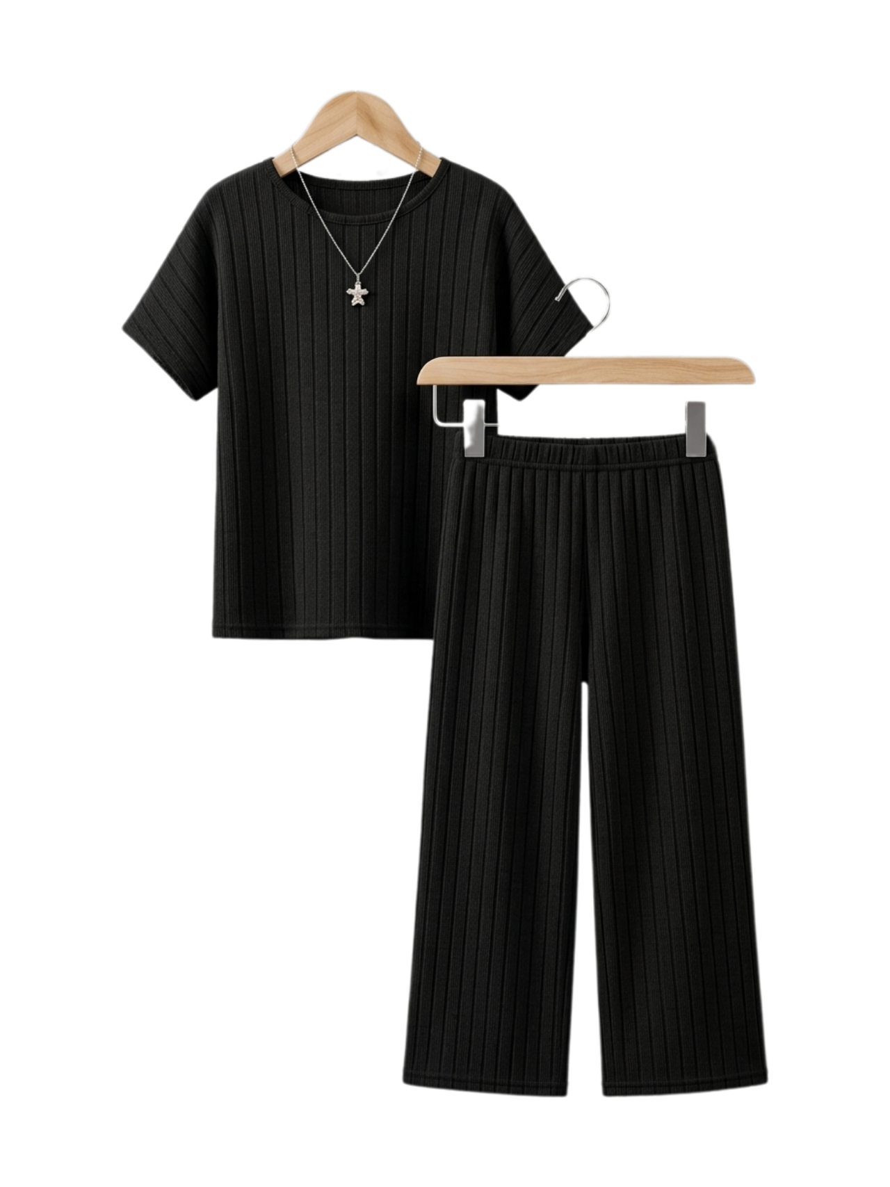 Girls Ribbed Flare Top & Pant Set