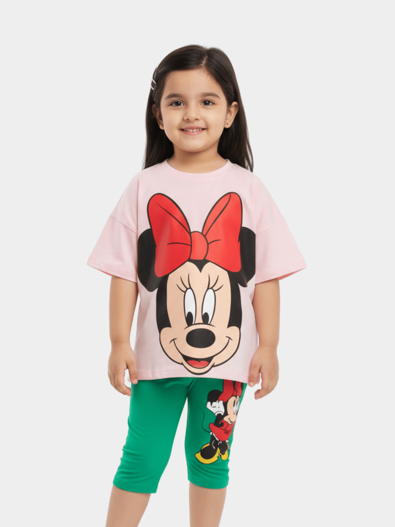 2pcs Minnie Mouse Drop Shoulder T-shirt Set For Kid Girl (6mths - 6yrs) - Childrengoods