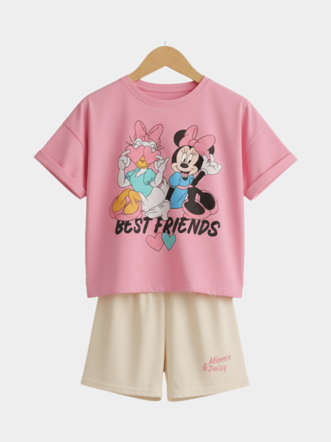 2pcs Minnie Mouse Drop Shoulder T-shirt Set For Kid Girl (6mths - 6yrs) - Childrengoods