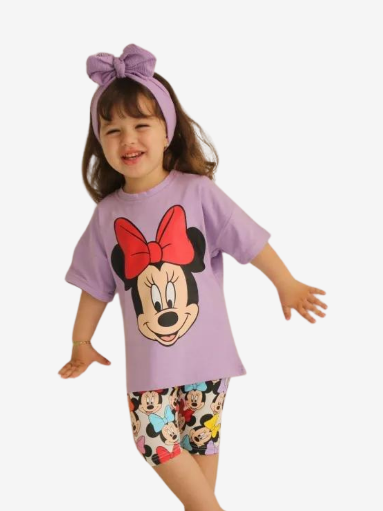 Girls Lavender Minnie Mouse T-Shirt & Bow Leggings