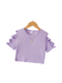Girls Printed Tie-Front Open-Shoulder Top