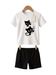 Kids Cat Printed T-Shirt & Shorts Set