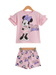 Girls Minnie Mouse Pink Ruffle T-Shirt Set