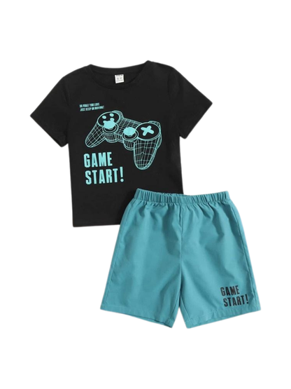 Kids Gaming Graphic T-Shirt & Knit Shorts Set
