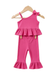 Girls Floral Ribbed Top & Pant Set