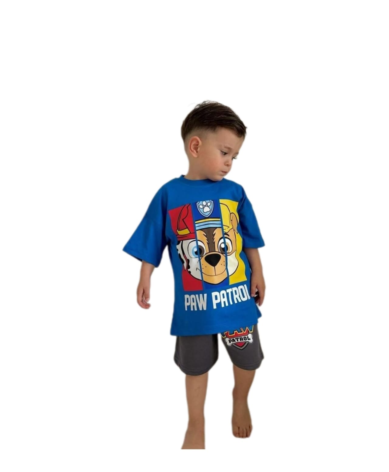 Boys Racing Graphic Tee & Navy Shorts Set