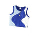Girls royel blue, sky blue and white contast stylish crops  tops