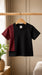 Girls merun & Black contast -Tie Open-Shoulder Knit Top