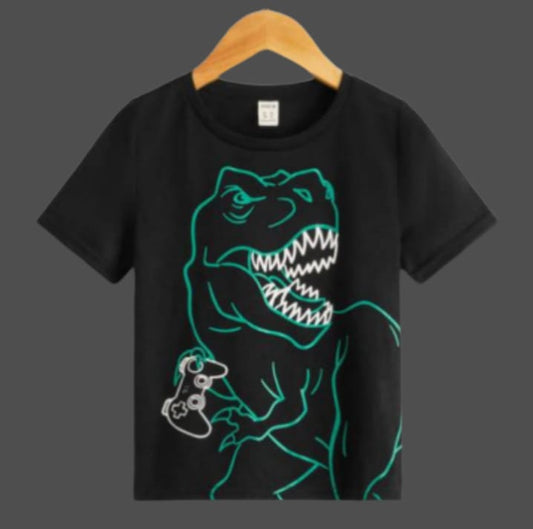 dinosaur game print single t shirt 6 month to 12 years