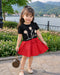 Girl's flower printed Top & Pleated Skirt Set