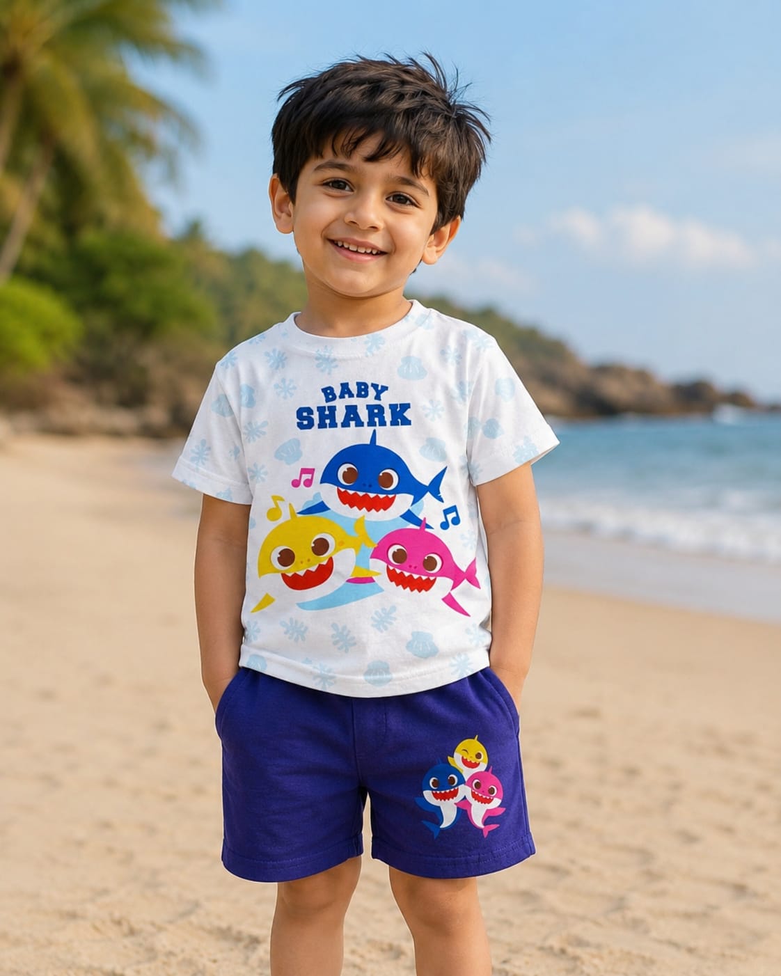 Kids shark   T-Shirt & Shorts Set 6 month to 8 years