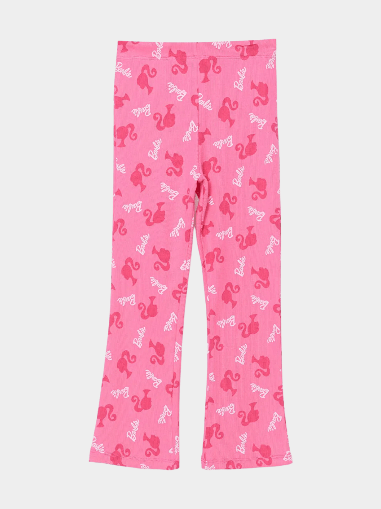 Girls' Barbie & Flamingo Print Ribbed Flared Pants - Childrengoods