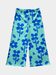 Girls' Blue Floral Print Ribbed Wide Leg Pants - Childrengoods