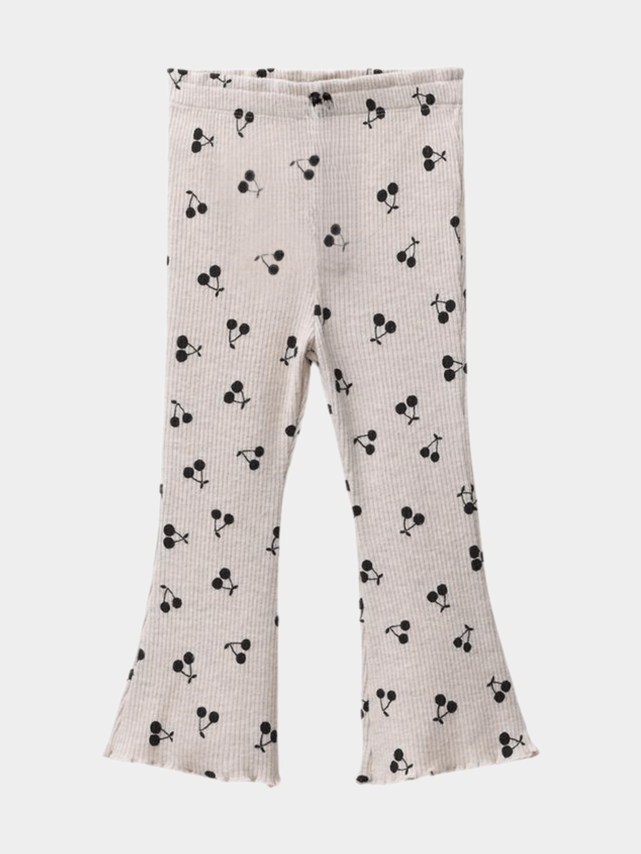 Girls' Cherry Print Ribbed Flared Pants - Childrengoods