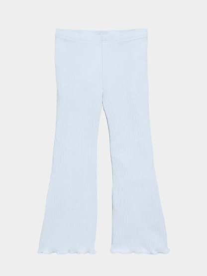 Girls Light Blue Ribbed Flare Leggings (3yrs - 12yrs) - Childrengoods