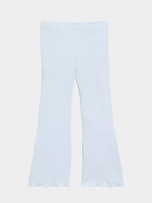 Girls Light Blue Ribbed Flare Leggings (3yrs - 12yrs) - Childrengoods