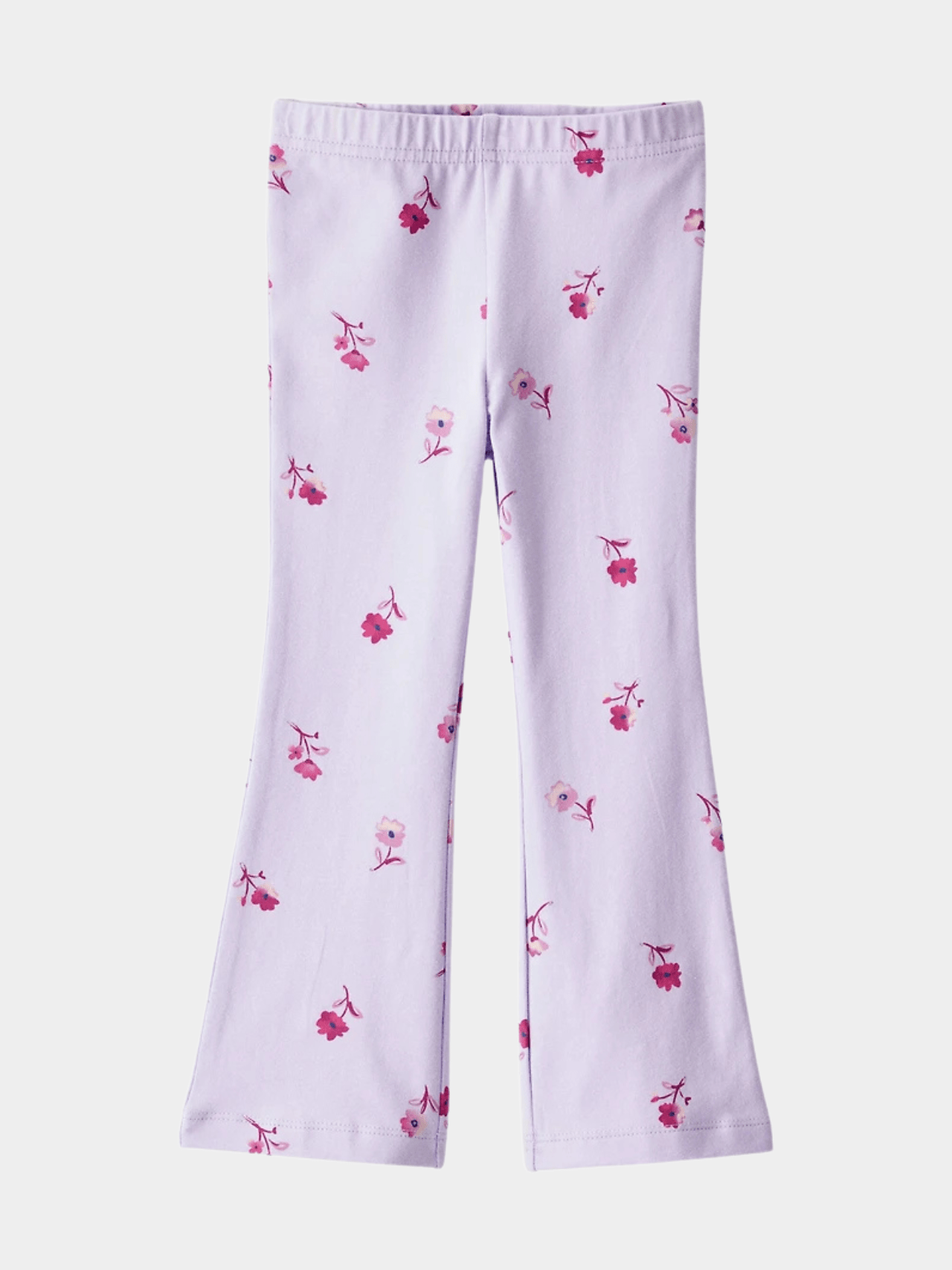 Girls' Lilac Ditsy Floral Flared Leggings - Childrengoods