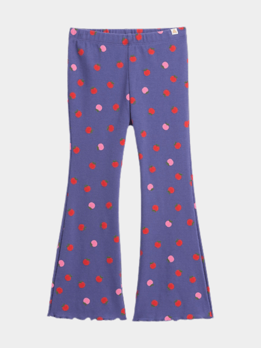 Girls' Purple Polka Dot Flared Leggings - Childrengoods