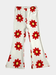 Girls' Red Daisy Print Ribbed Flared Pants - Childrengoods
