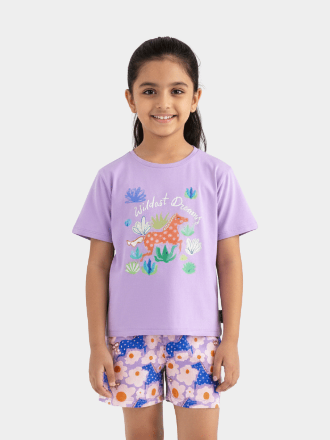 Girls' "Wildest Dreams" T-Shirt & Floral Shorts Set - Childrengoods
