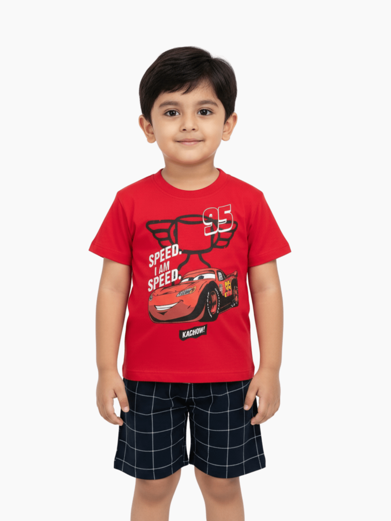 Kids 2pcs Red Car T-shirt & Shorts Set - Childrengoods