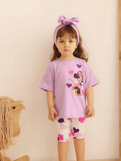 Kids Drop Shoulder Cartoon Printed Set - Childrengoods