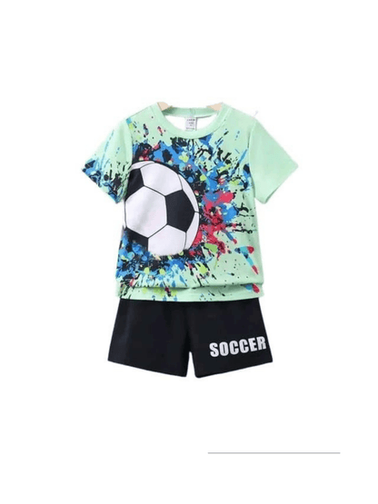 Kids Football Printed Color T-shirt Set (6mths - 12yrs) - Childrengoods