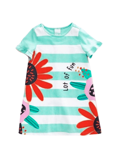 Kids Girls Flower Printed Dresses - Childrengoods