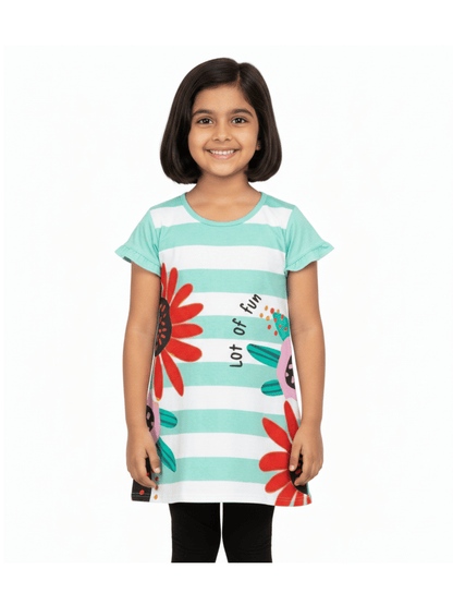 Kids Girls Flower Printed Dresses - Childrengoods