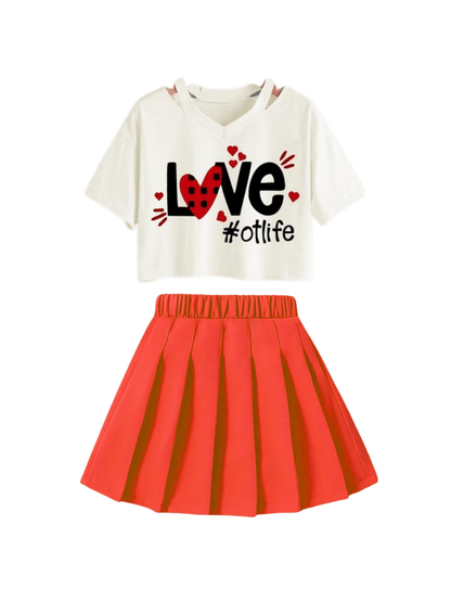 Kids Girls Stylish Skirt Set - Childrengoods
