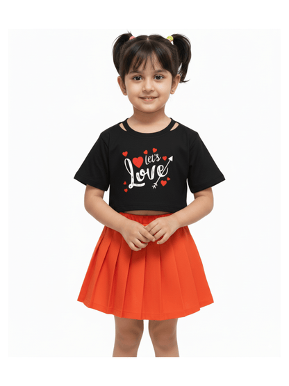 Kids Girls Stylish Skirt Set - Childrengoods