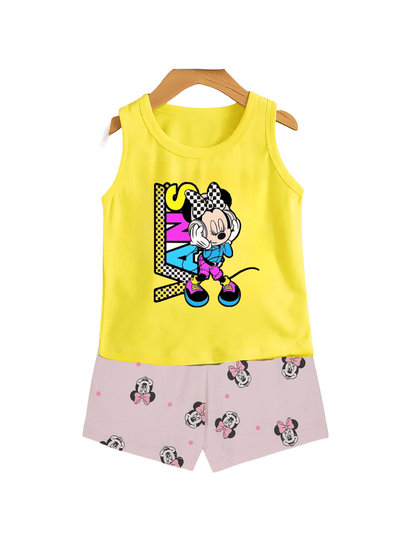 Kids Printed Yellow Color T-shirt Set (6mths - 12yrs) - Childrengoods