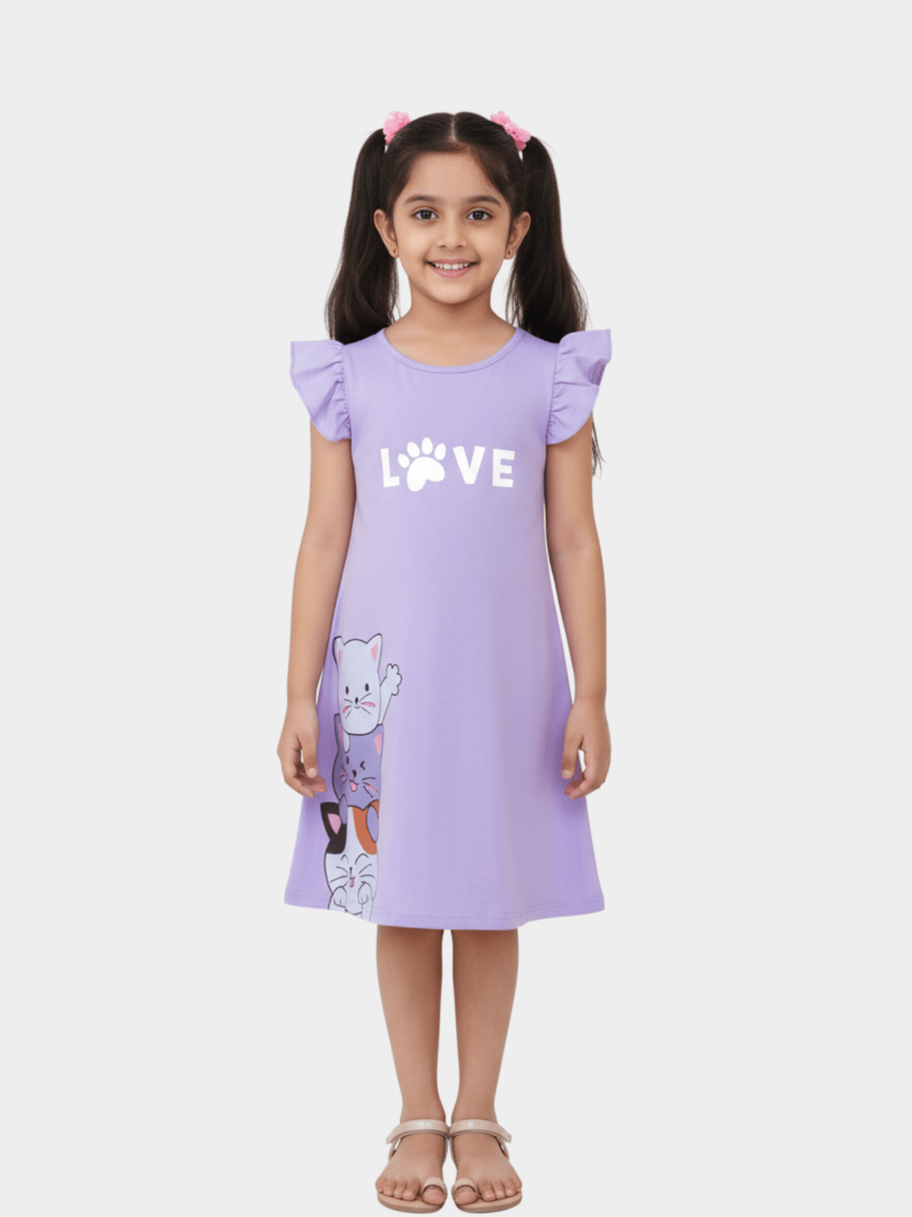 Love Floral Dress For Kid Girl (6mths - 6yrs) - Childrengoods