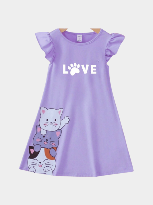 Love Floral Dress For Kid Girl (6mths - 6yrs) - Childrengoods