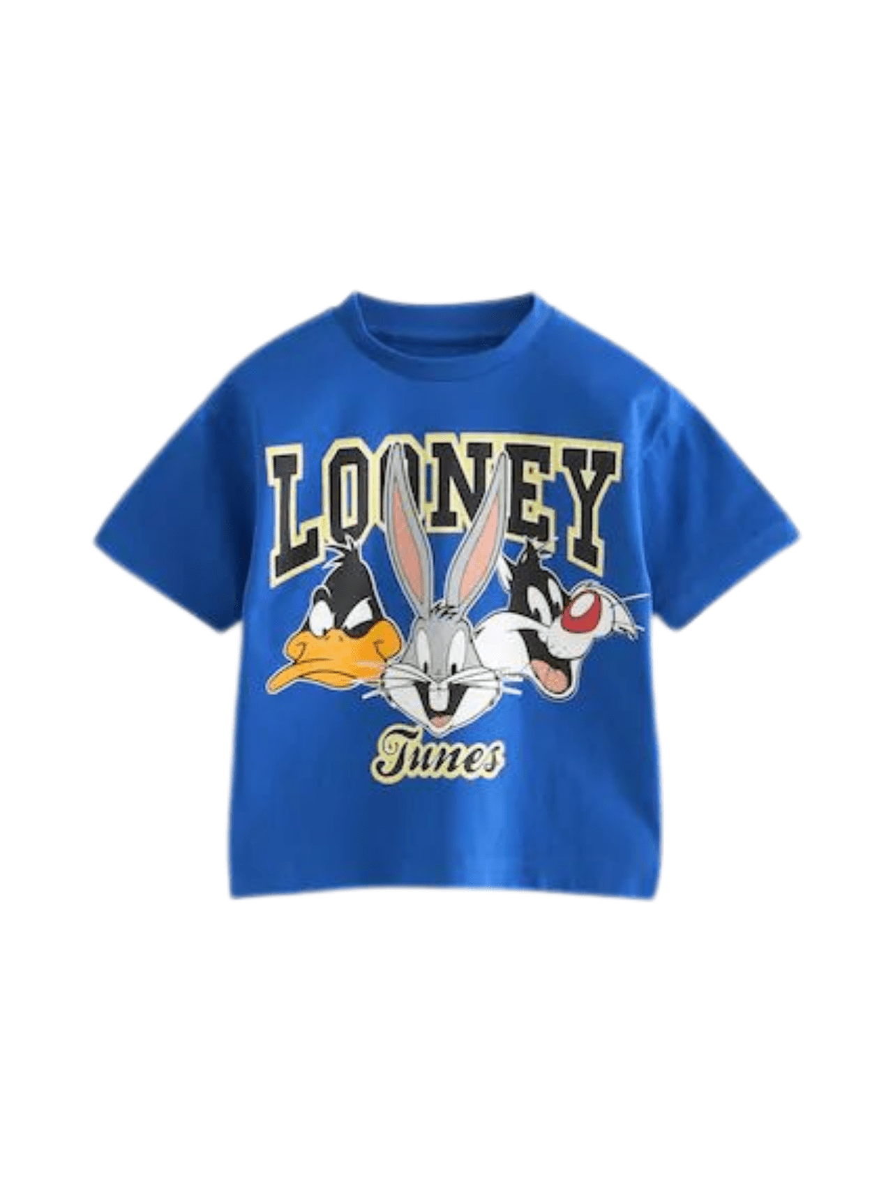 Official Looney Tunes Boys' T-Shirt - Royal Blue Bugs Bunny, Daffy & Sylvester Graphic Tee - Childrengoods