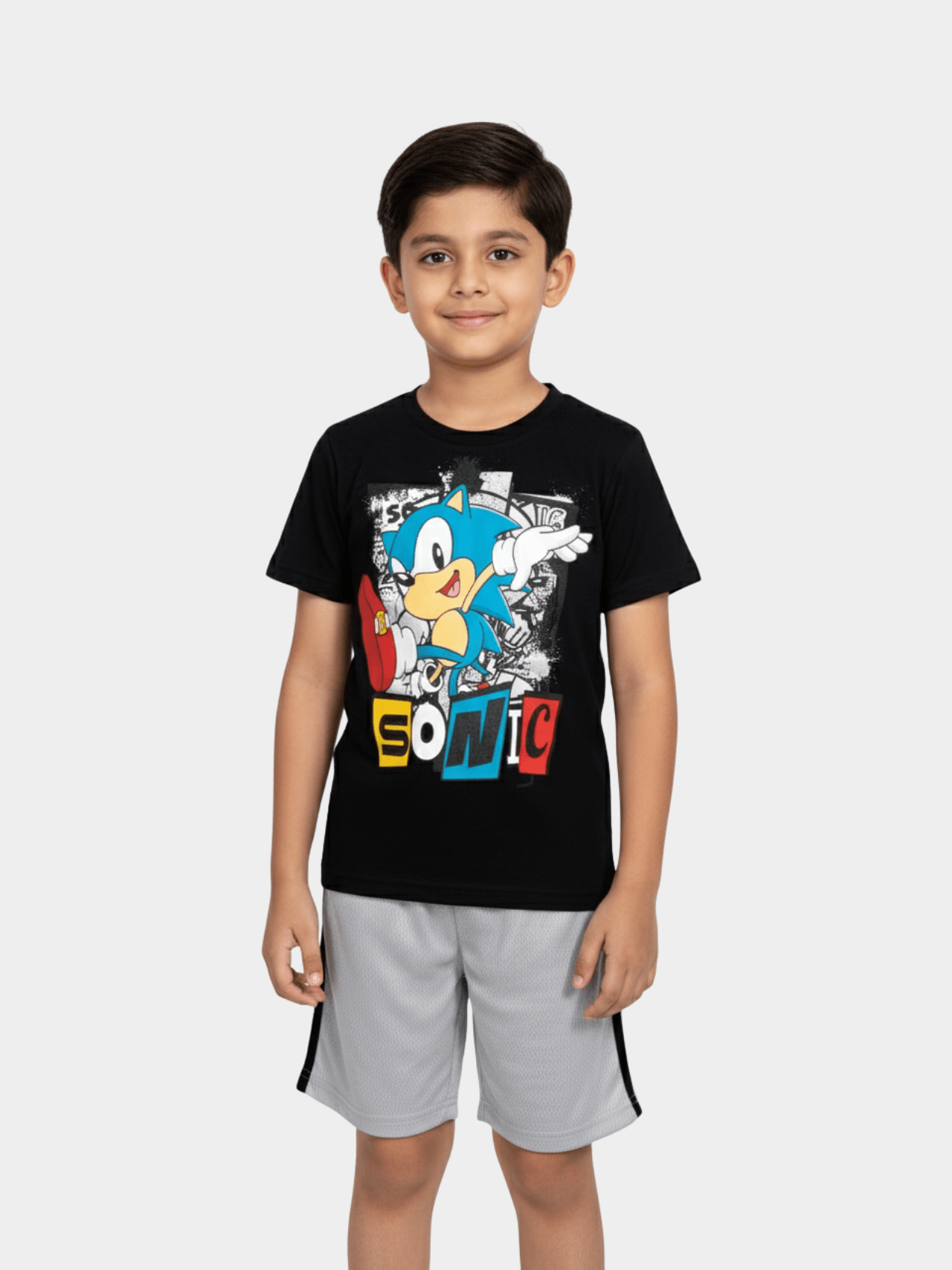 Official Sonic the Hedgehog Boys' T-Shirt & Mesh Shorts Set - Childrengoods