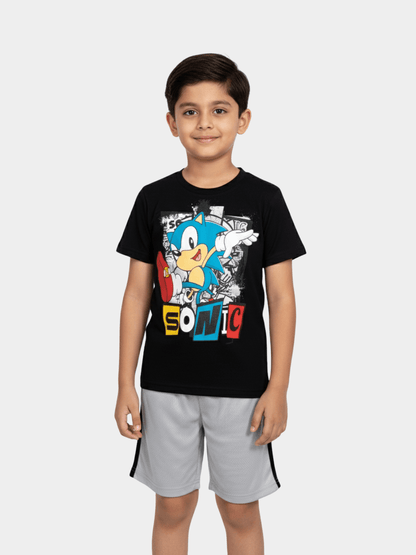 Official Sonic the Hedgehog Boys' T-Shirt & Mesh Shorts Set - Childrengoods